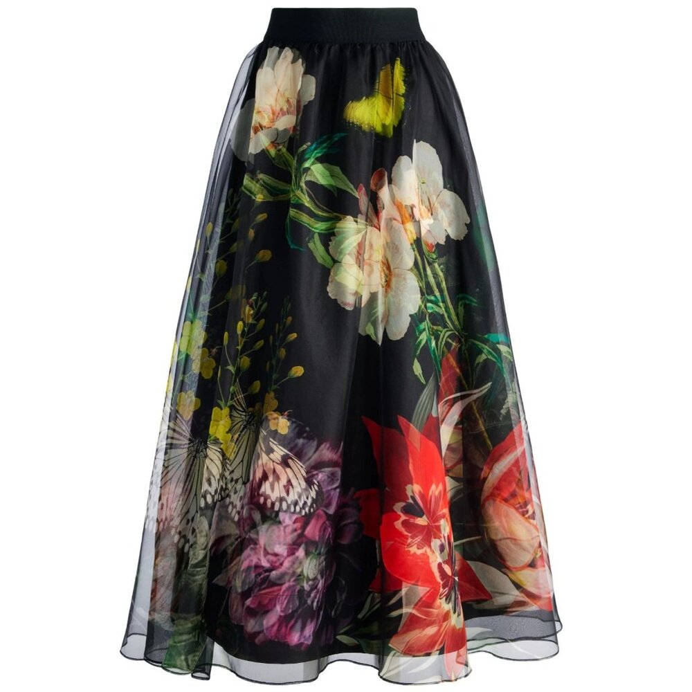 Alice + Olivia Nilda Essential Floral Silk Maxi Skirt 0 - Picture 6 of 12